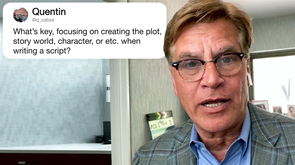 Aaron Sorkin in the WIRED screenwriting question-and-answer video